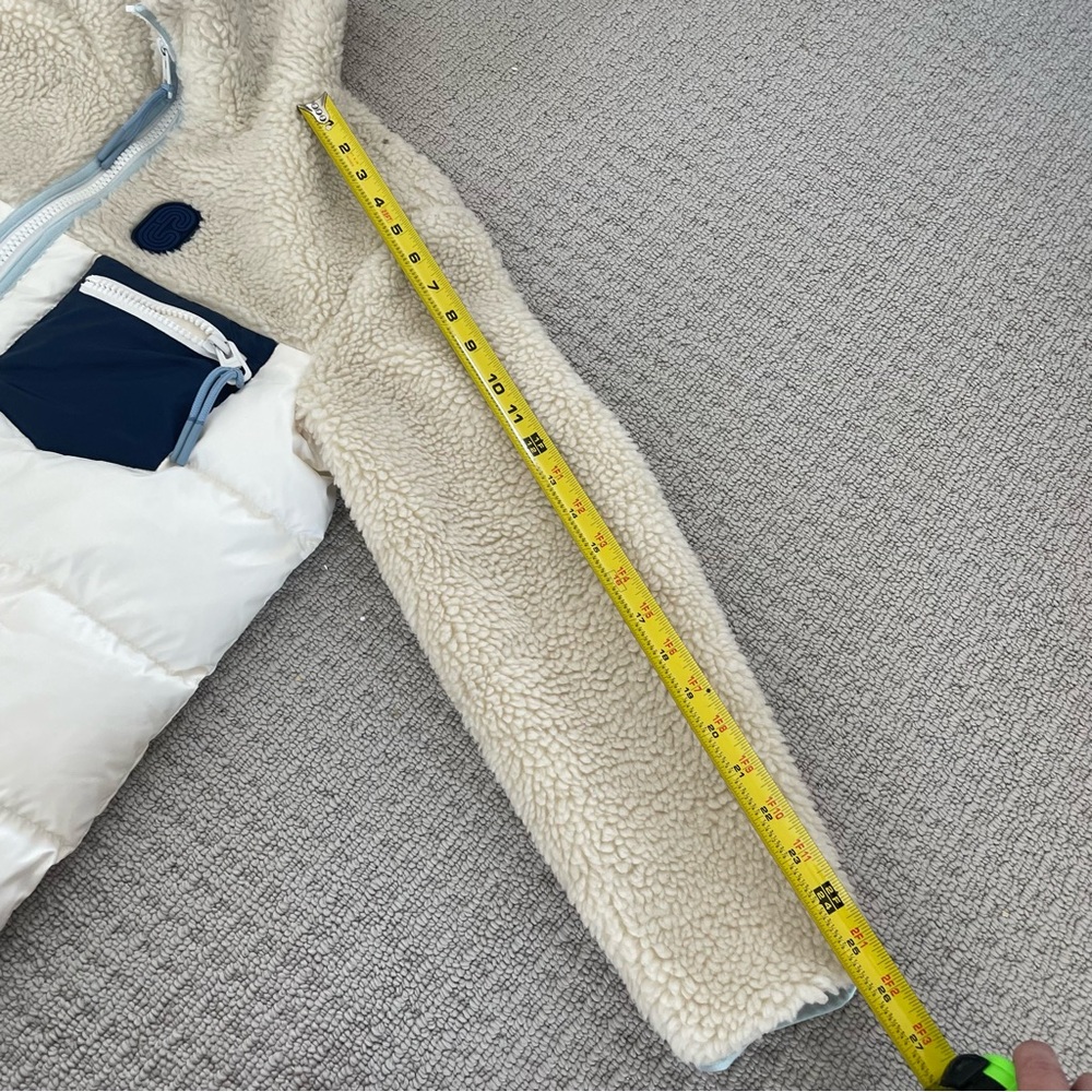 Coach Women's Sherpa Down Jacket in Cream/Blue Medium- EUC - Picture 9 of 9
